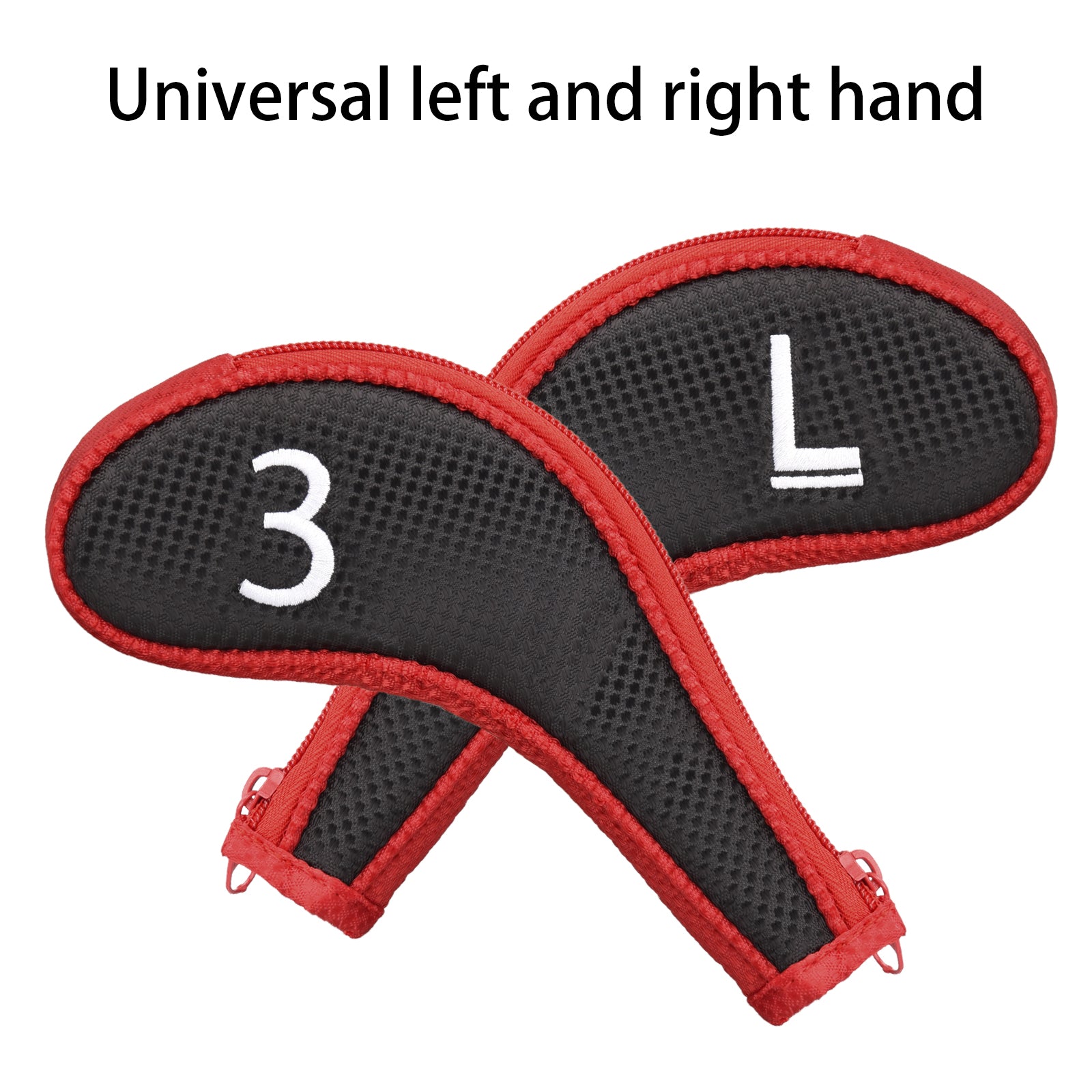 Black& Red Iron Cover With Zipper  11PCS (3-9.P.A.S.L) Head Cover