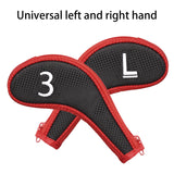 Black& Red Iron Cover With Zipper  11PCS (3-9.P.A.S.L) Head Cover