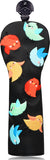 Black PU colorful bird Golf Head Cover Set