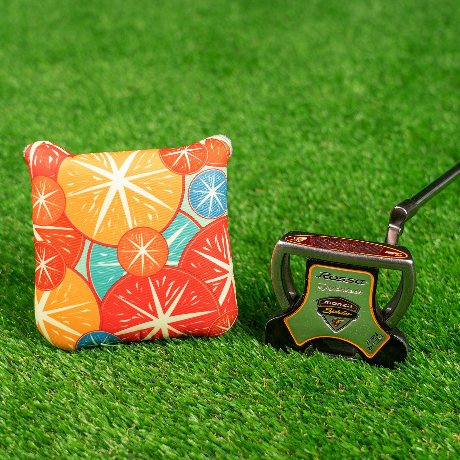 Orange Large Mallet Heel shafted Green Printing Head Cover