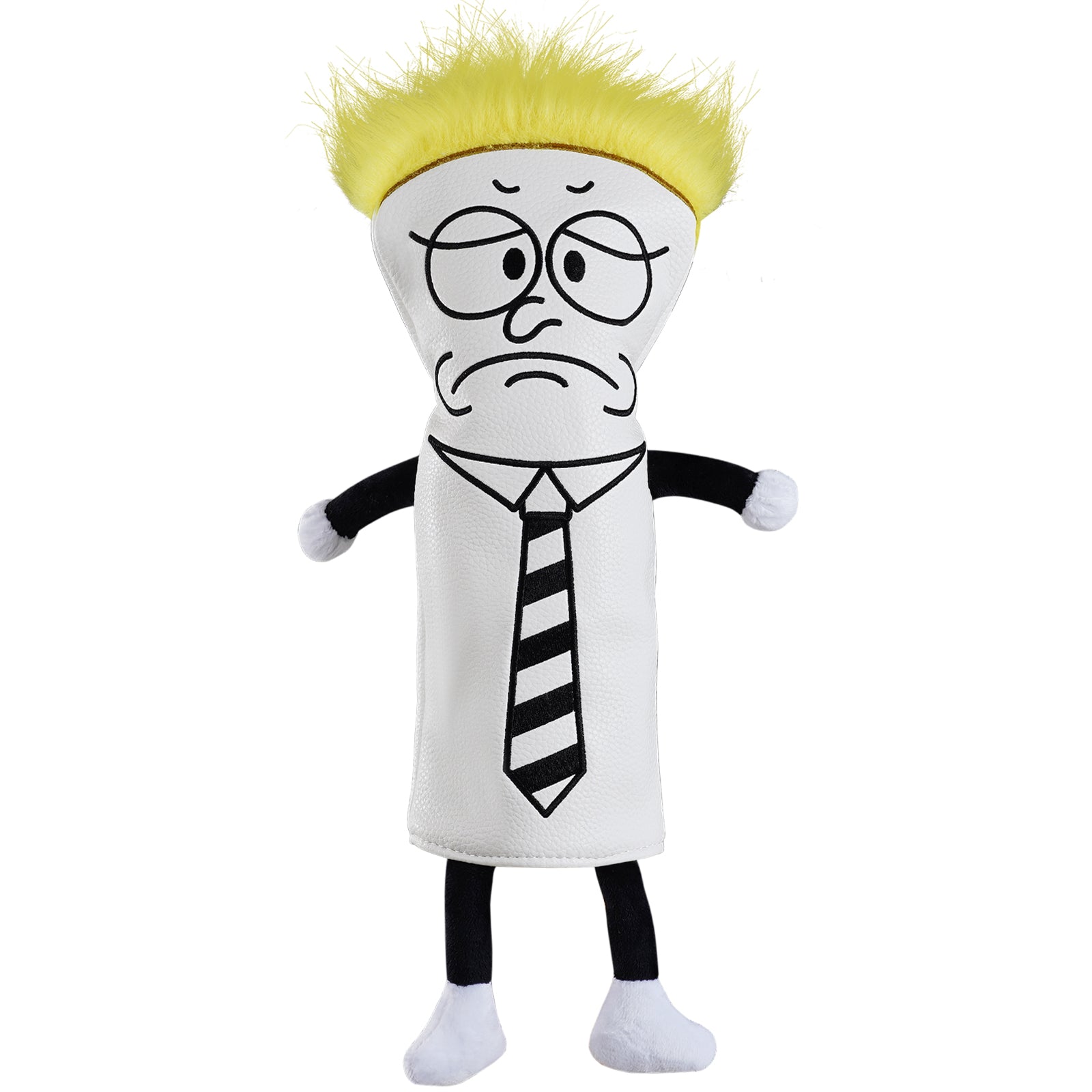 White Melancholy Boy Embroidered Wooden Head Cover Sets