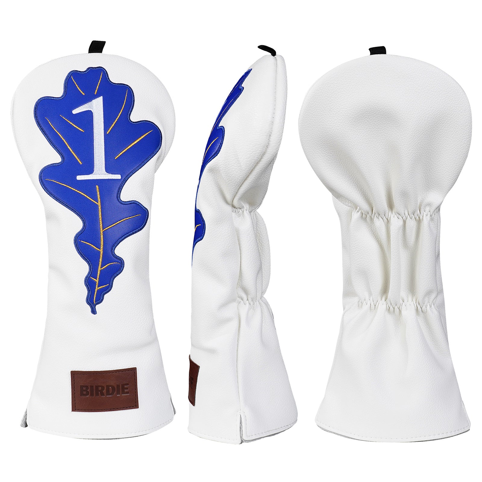 White BIRDIE Leaf Driver Head Cover Set