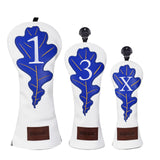 White BIRDIE Leaf Driver Head Cover Set