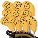 Yellow  PU Black Stitch Iron Cover10pcs£¨4-9,P,A,S,X£© Head Cover