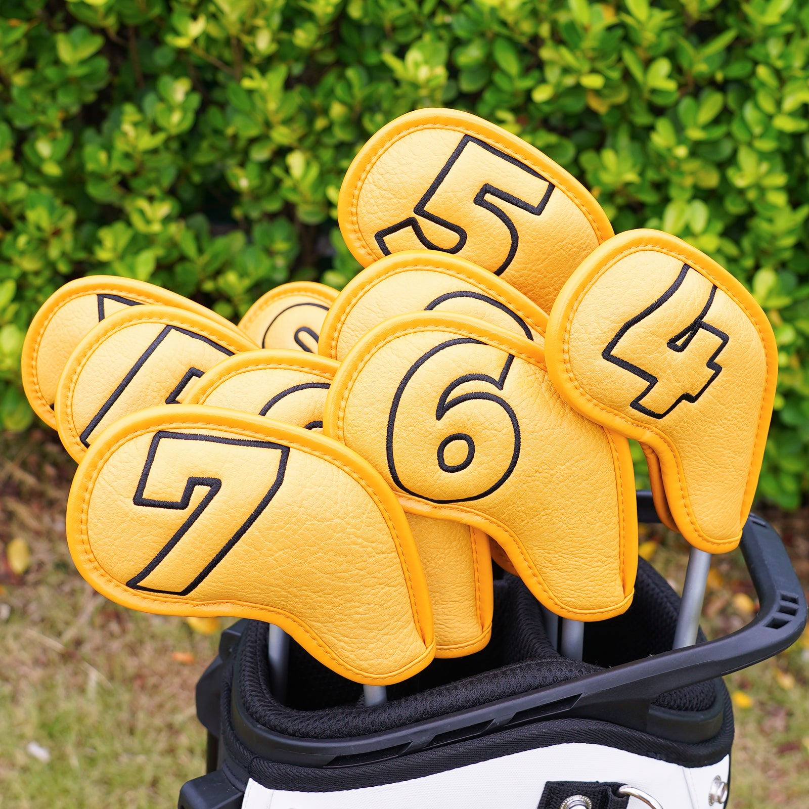 Yellow  PU Black Stitch Iron Cover10pcs£¨4-9,P,A,S,X£© Head Cover