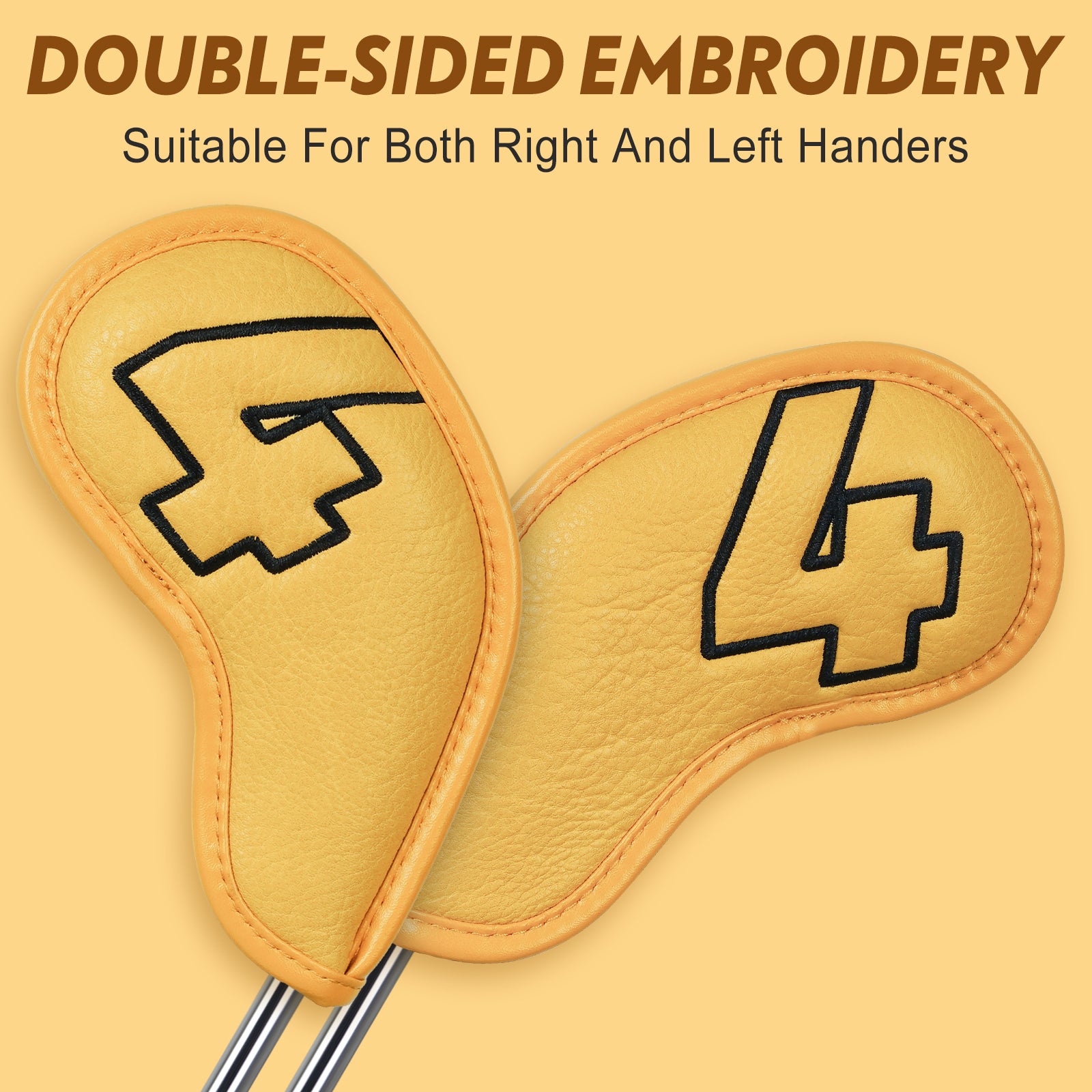 Yellow  PU Black Stitch Iron Cover10pcs£¨4-9,P,A,S,X£© Head Cover