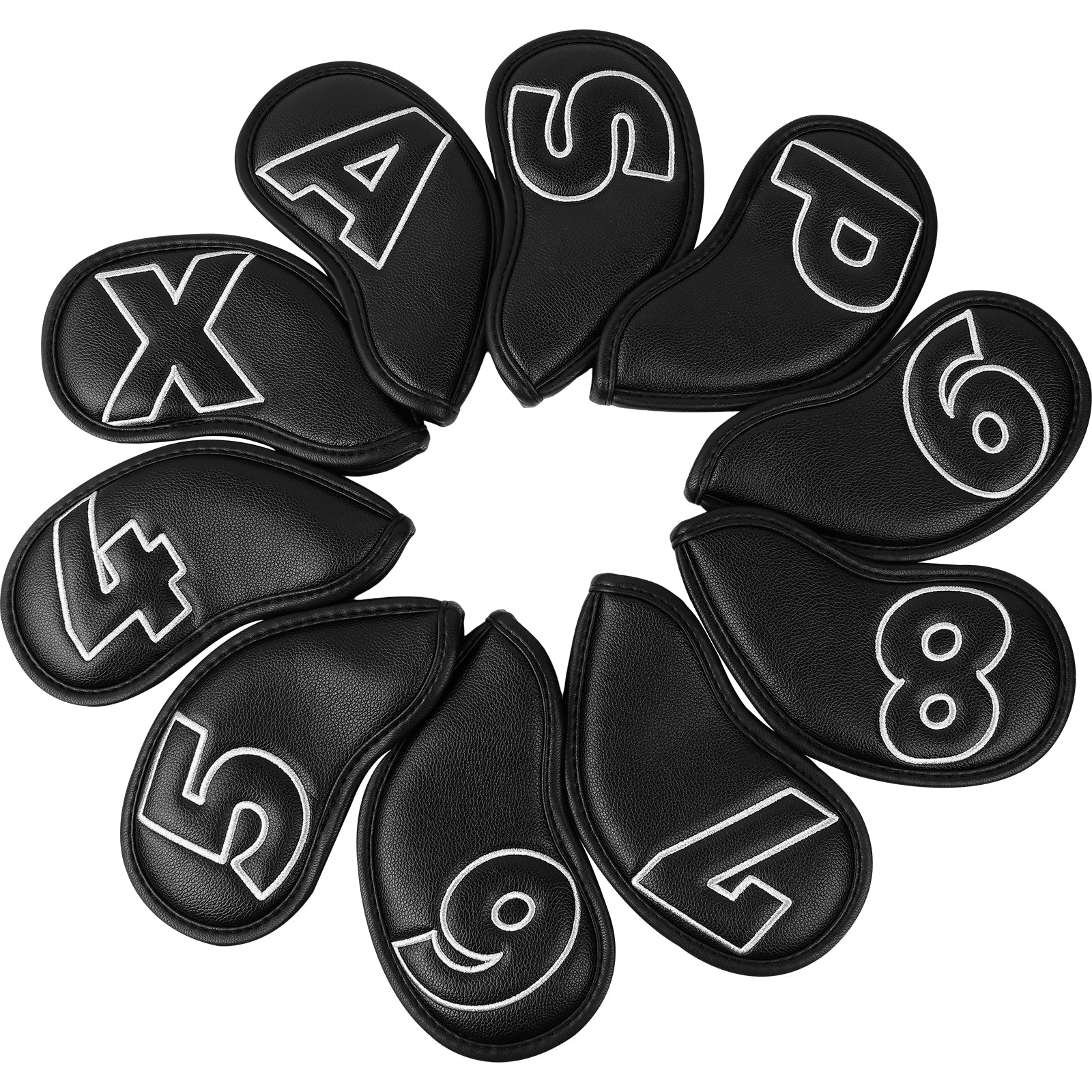 Black Silver Stitch iron 10pcs£¨4-9,P,A,S,X) Head Cover