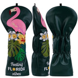 Dark Green Flamingo Driver Head Cover
