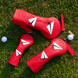 Red White Airplane Driver Head Cover Set