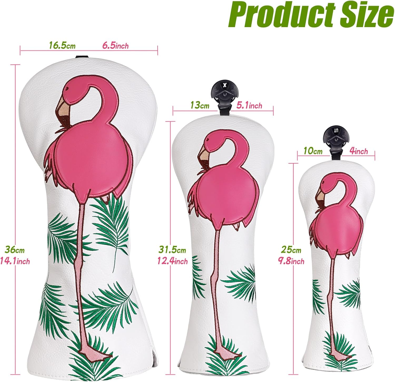Flamingo White Wood Golf Head Cover