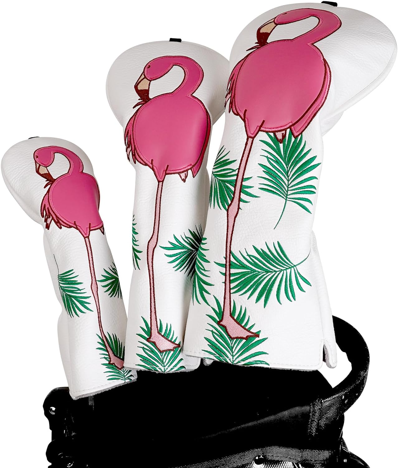 Flamingo White Wood Golf Head Cover
