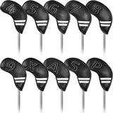 10pcs/Set White Stripe Magnet Closure Black Iron Cover