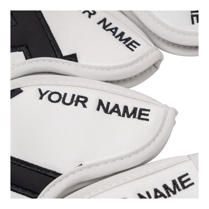 Custom Large No. Magnetic White Leather Iron Head Covers