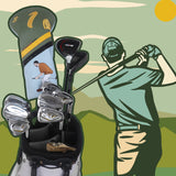 Green& Blue Golfer Driver Head Cover