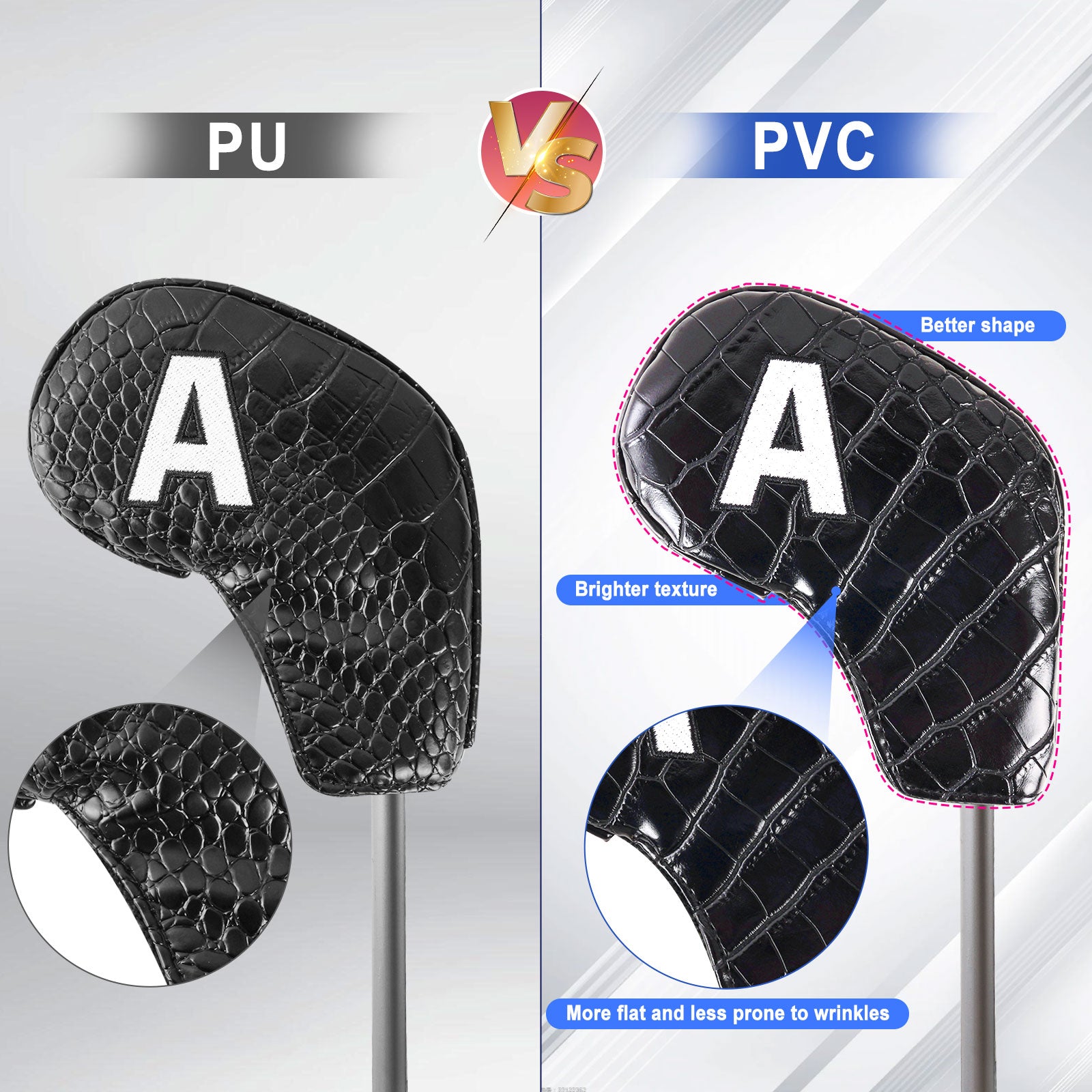 Black PVC Alligator Lines Iron 11pcs(3-9,P,A,S,L)