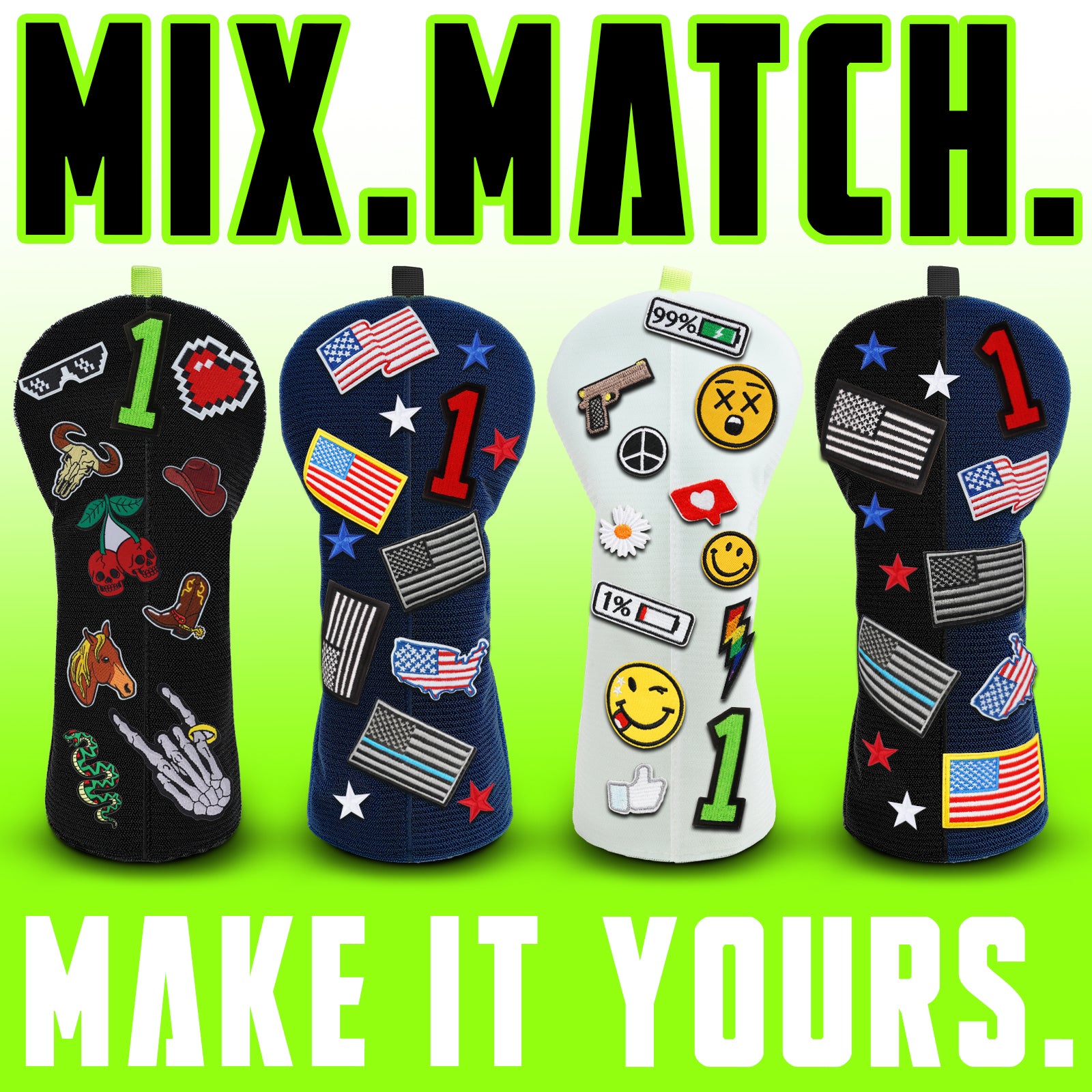Hook-and-loop Embroidered Patches Driver Head Cover