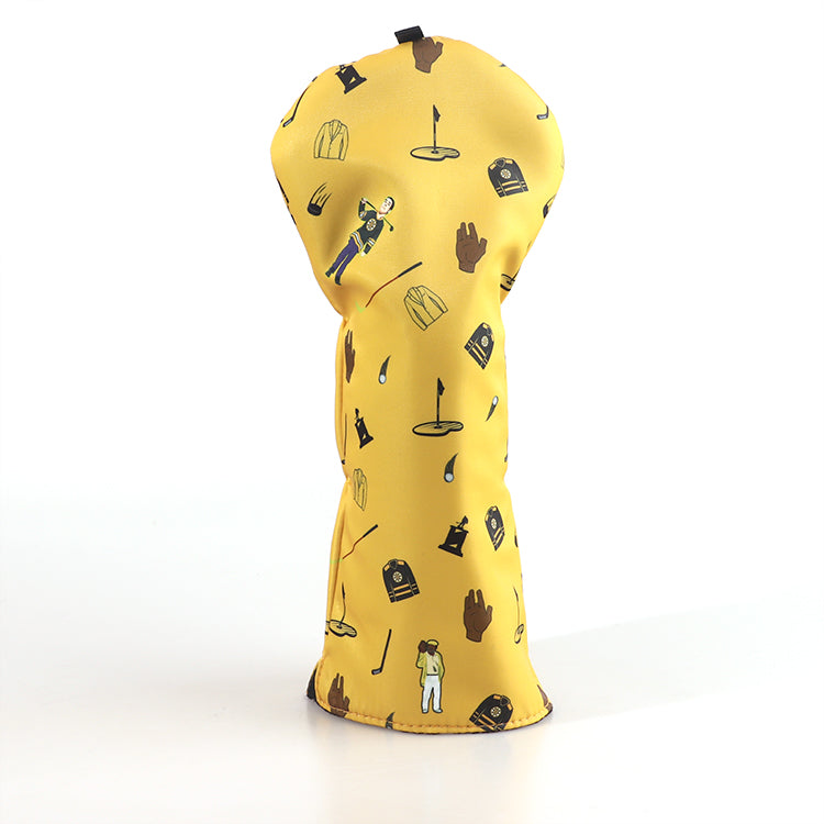 Yellow Fabric Man Driver Head Cover
