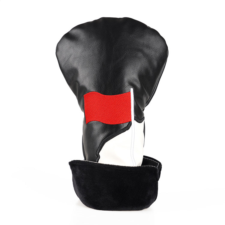 Black& White PU Flag Driver Head Cover