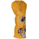 Yellow PU Bee Driver Head Cover