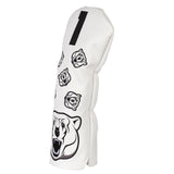 White PU Raccoon Driver Head Cover