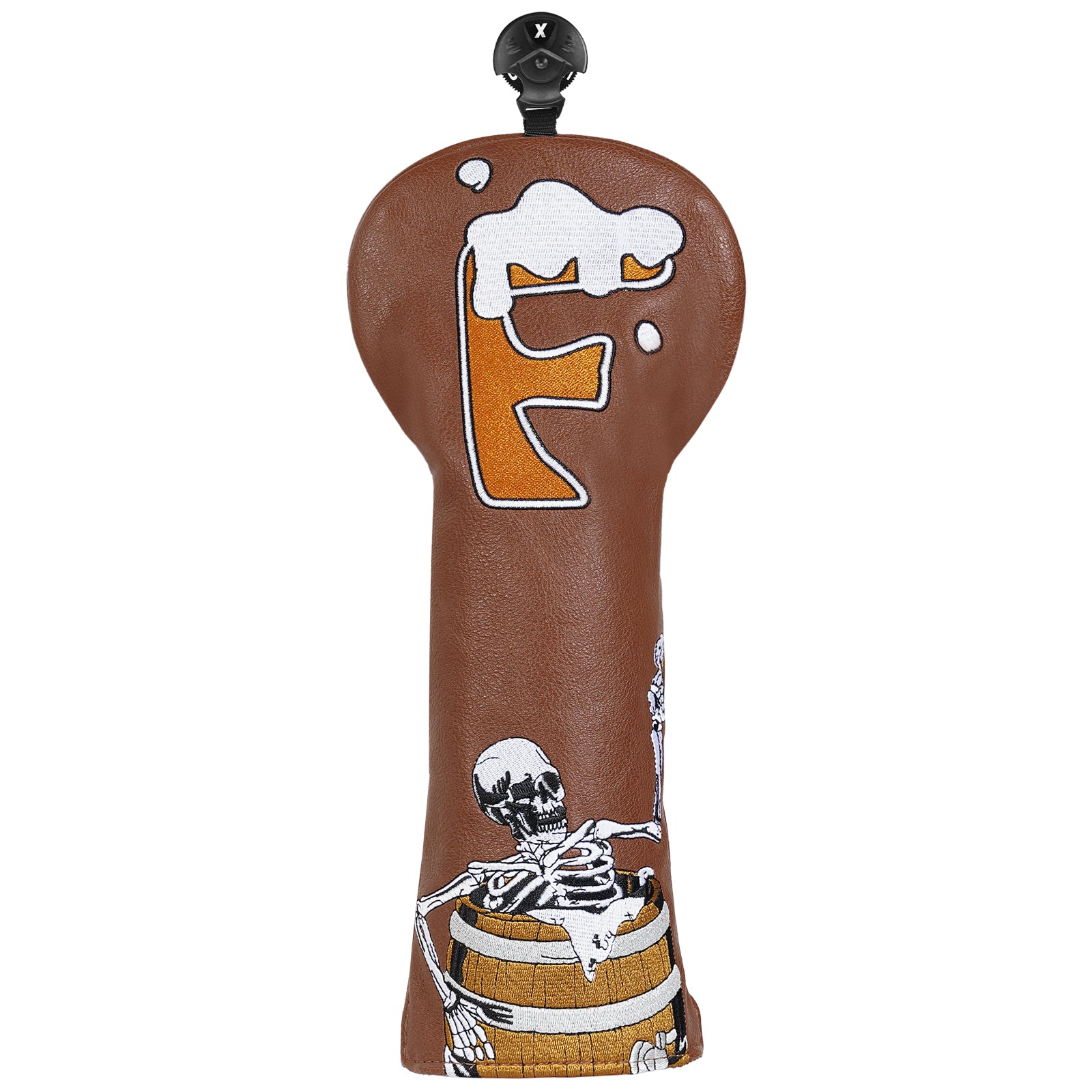 Wine Barrel Skull Wood Head Cover