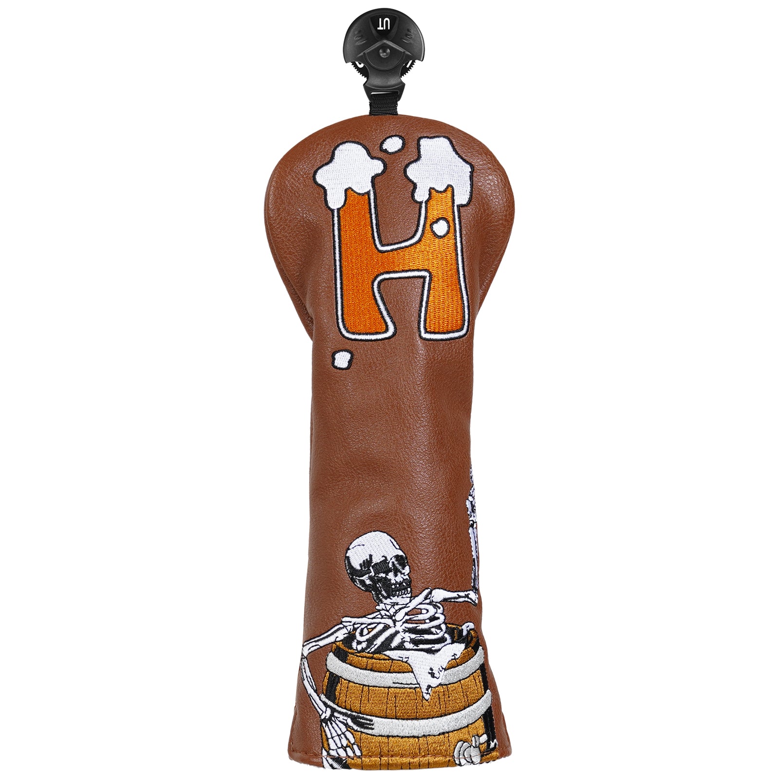Wine Barrel Skull Wood Head Cover