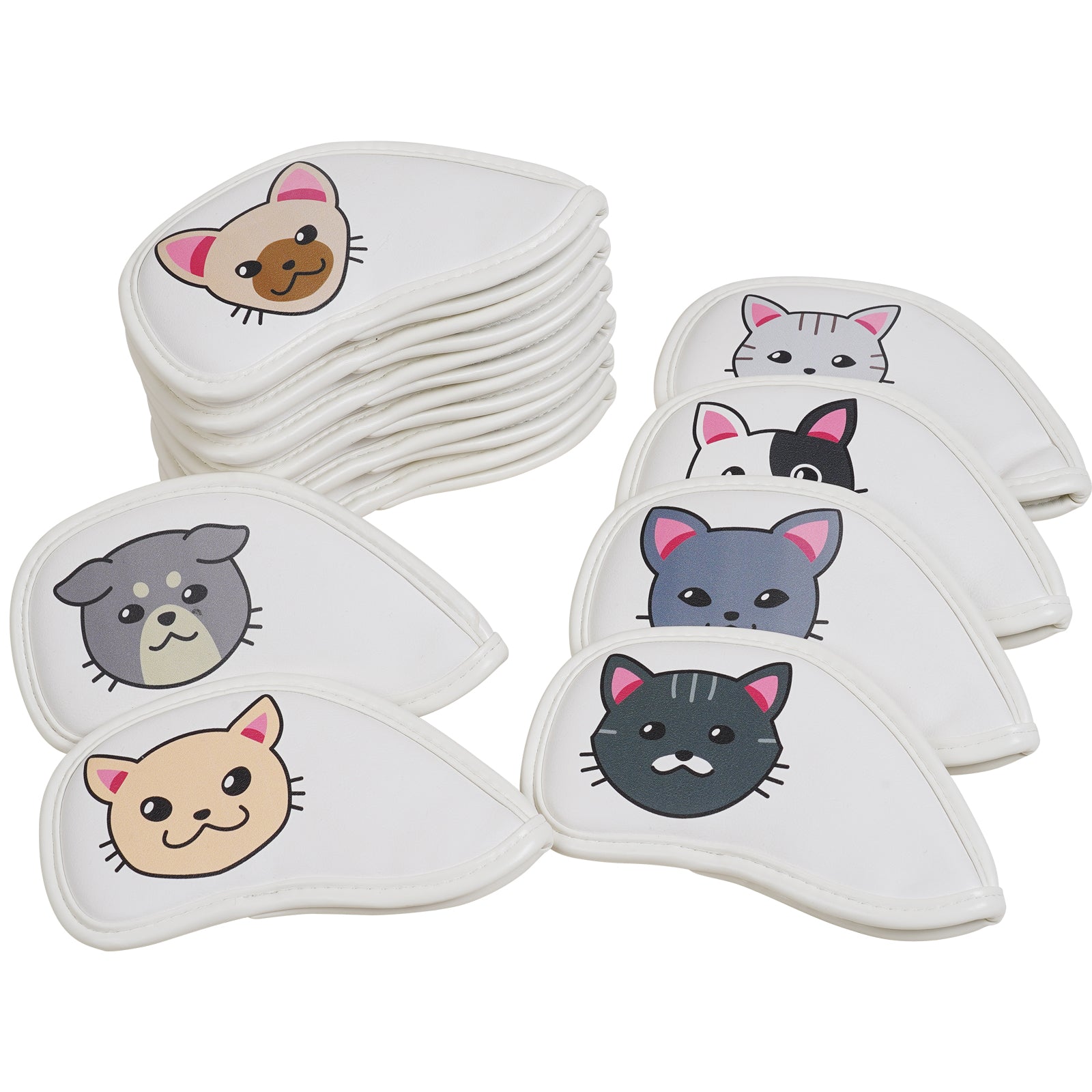White Cats Iron Covers 12PCS