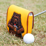 Dark Yellow Brown Bear Golf Headcover Set