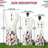 Colorful Golf Tees Golf Head Covers Set