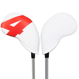 Colorful Numbers White Neoprene Golf Club Iron Headcovers Set