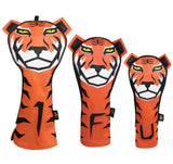 Orange Tiger Golf Head Covers Set