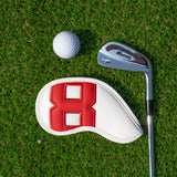 White Leather Colorful Numbers Magnetic Golf Club Iron Headcovers Set 10pcs-CraftsmanGolf
