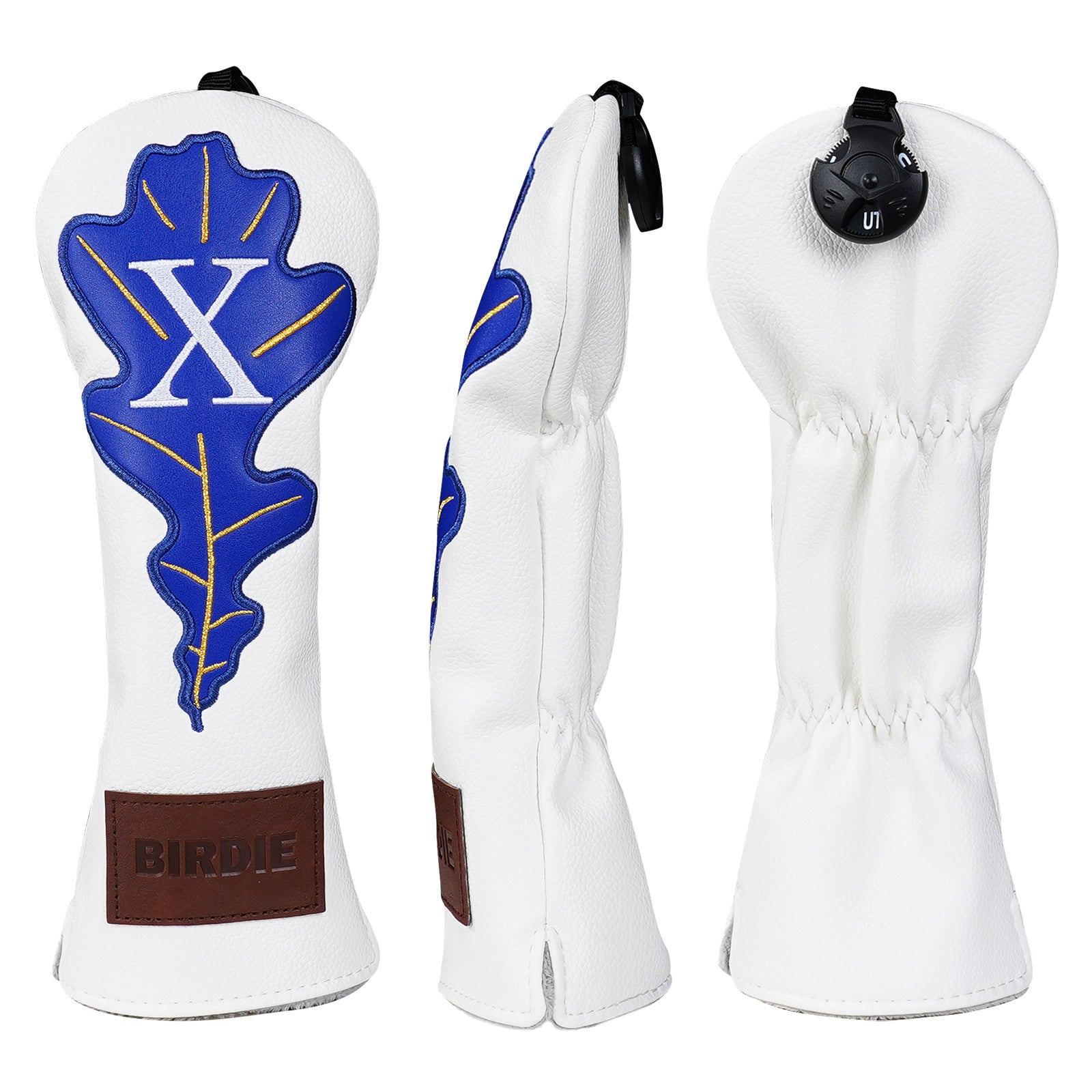 White BIRDIE Leaf Driver Head Cover Set