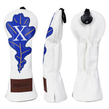 White BIRDIE Leaf Driver Head Cover Set