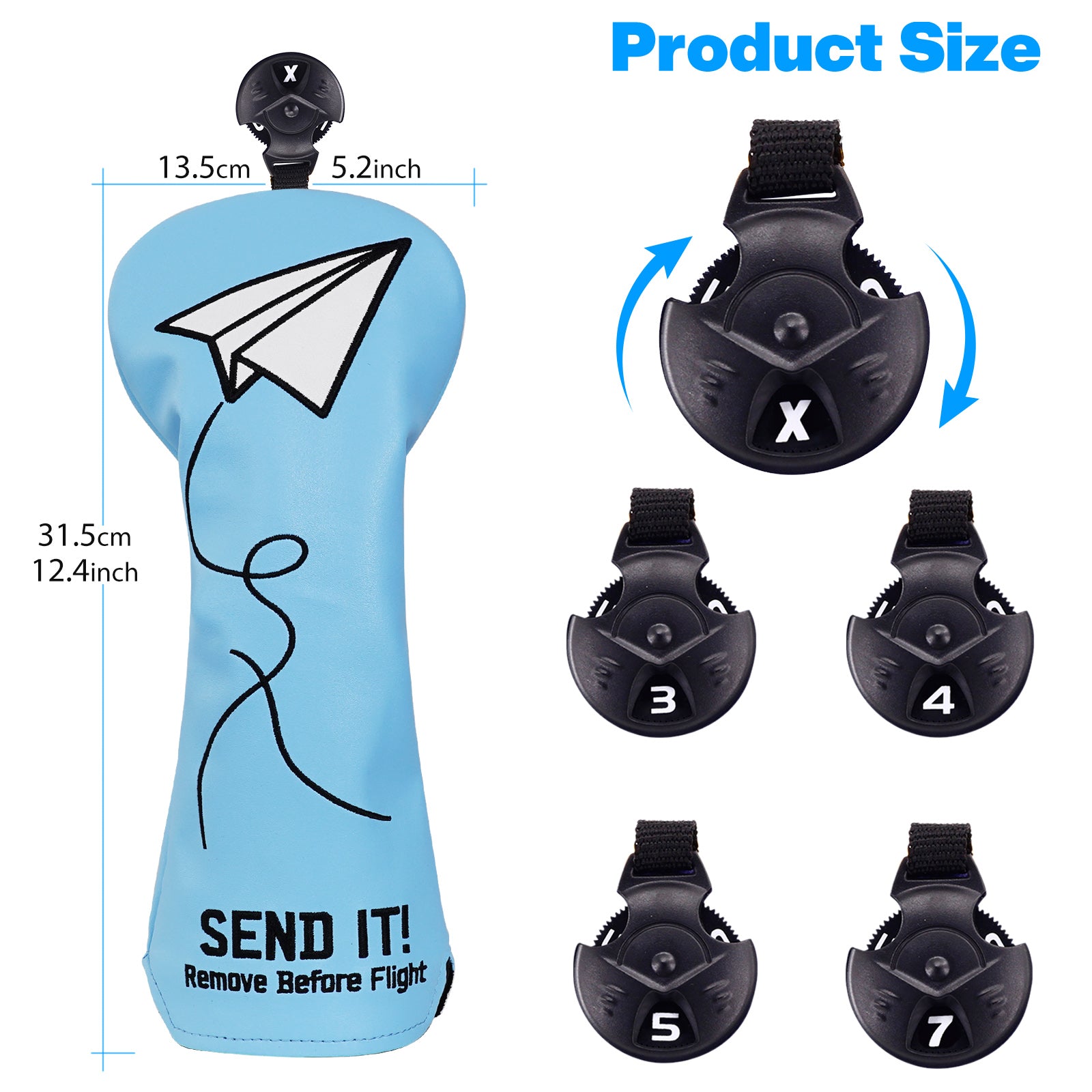 Paper Plane Send It 460cc Blue Driver Head Cover