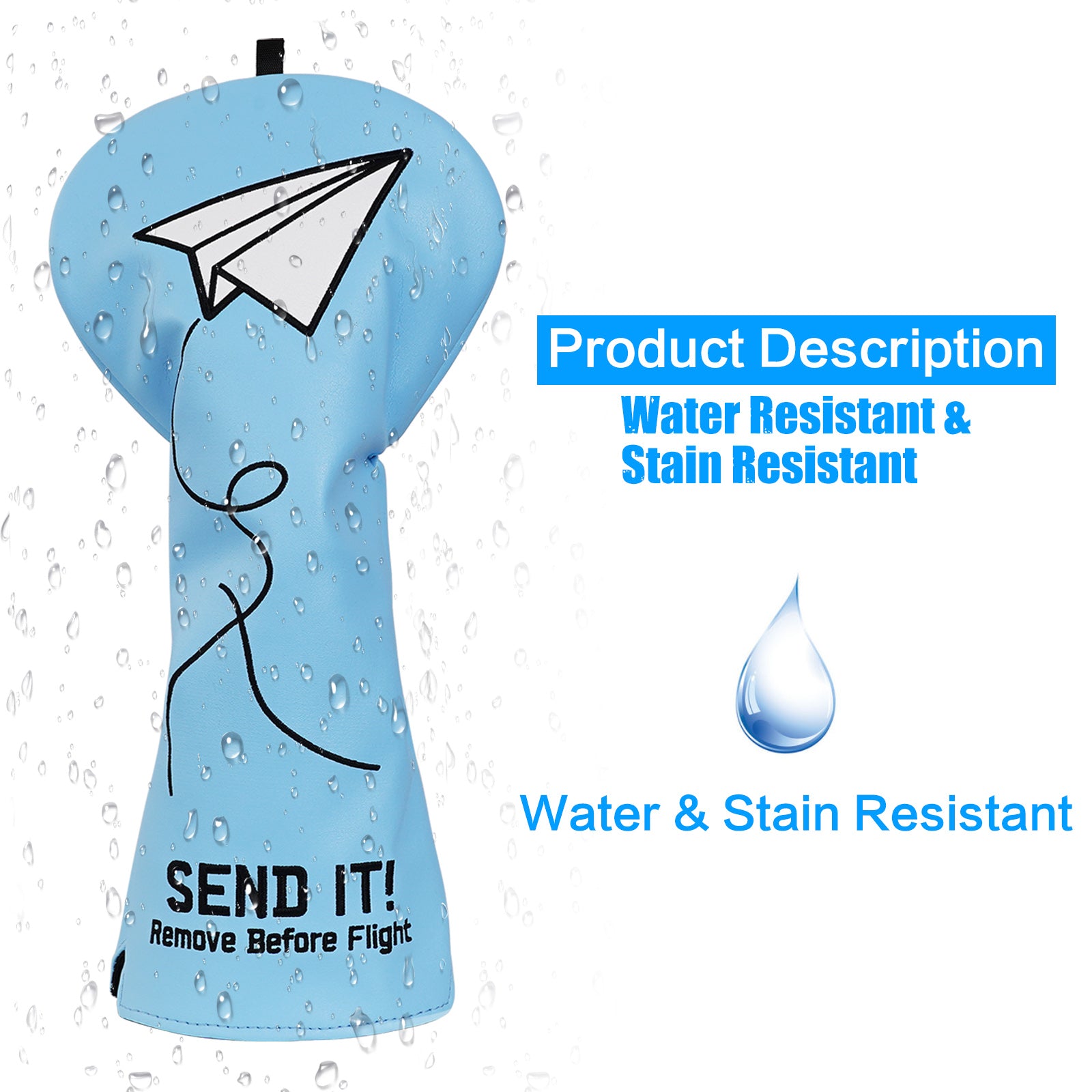 Paper Plane Send It 460cc Blue Driver Head Cover