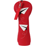 Red White Airplane Driver Head Cover Set