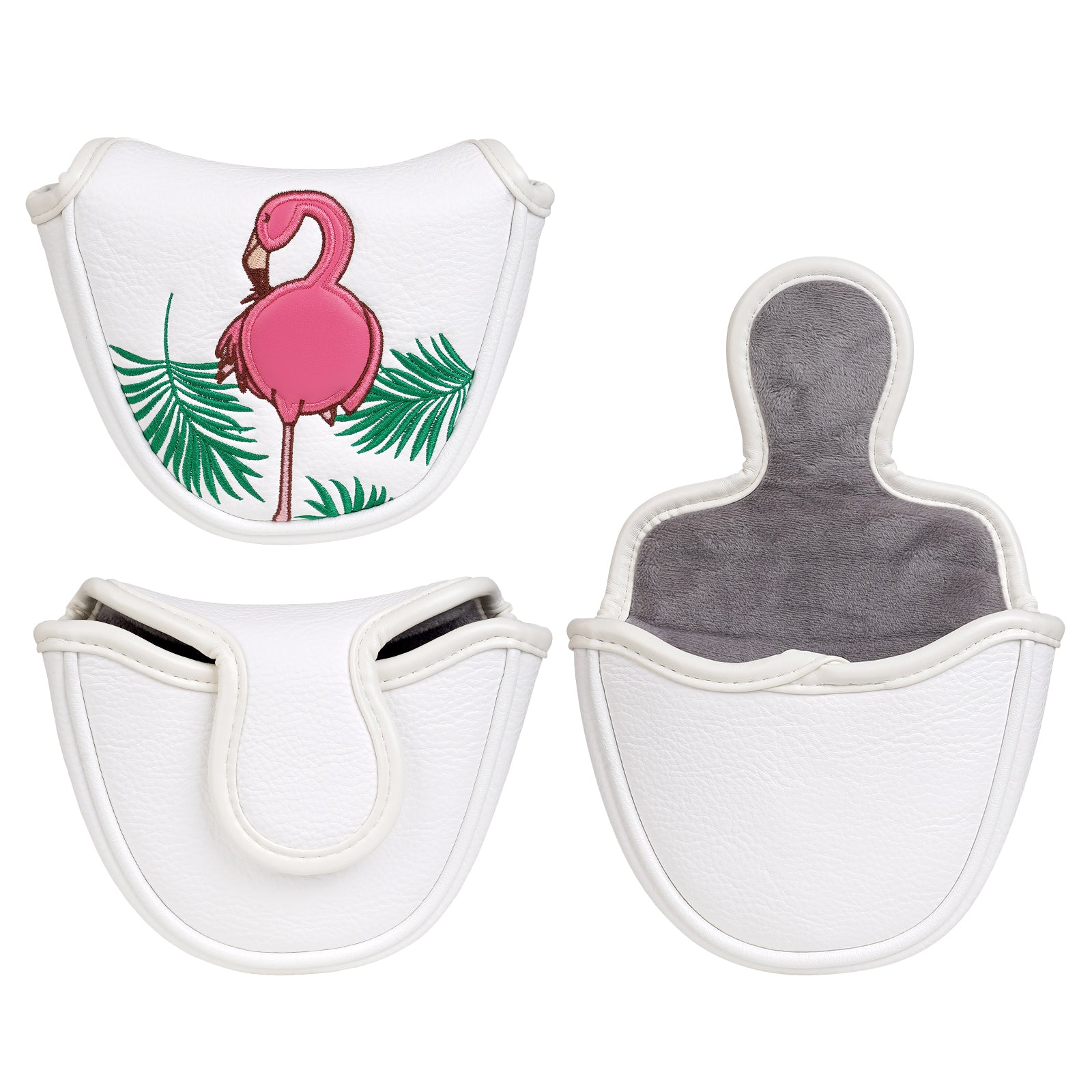 Flamingo White Golf Mallet Putter Head Cover