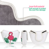 Flamingo White Golf Mallet Putter Head Cover