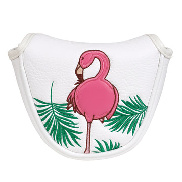 Flamingo White Golf Mallet Putter Head Cover