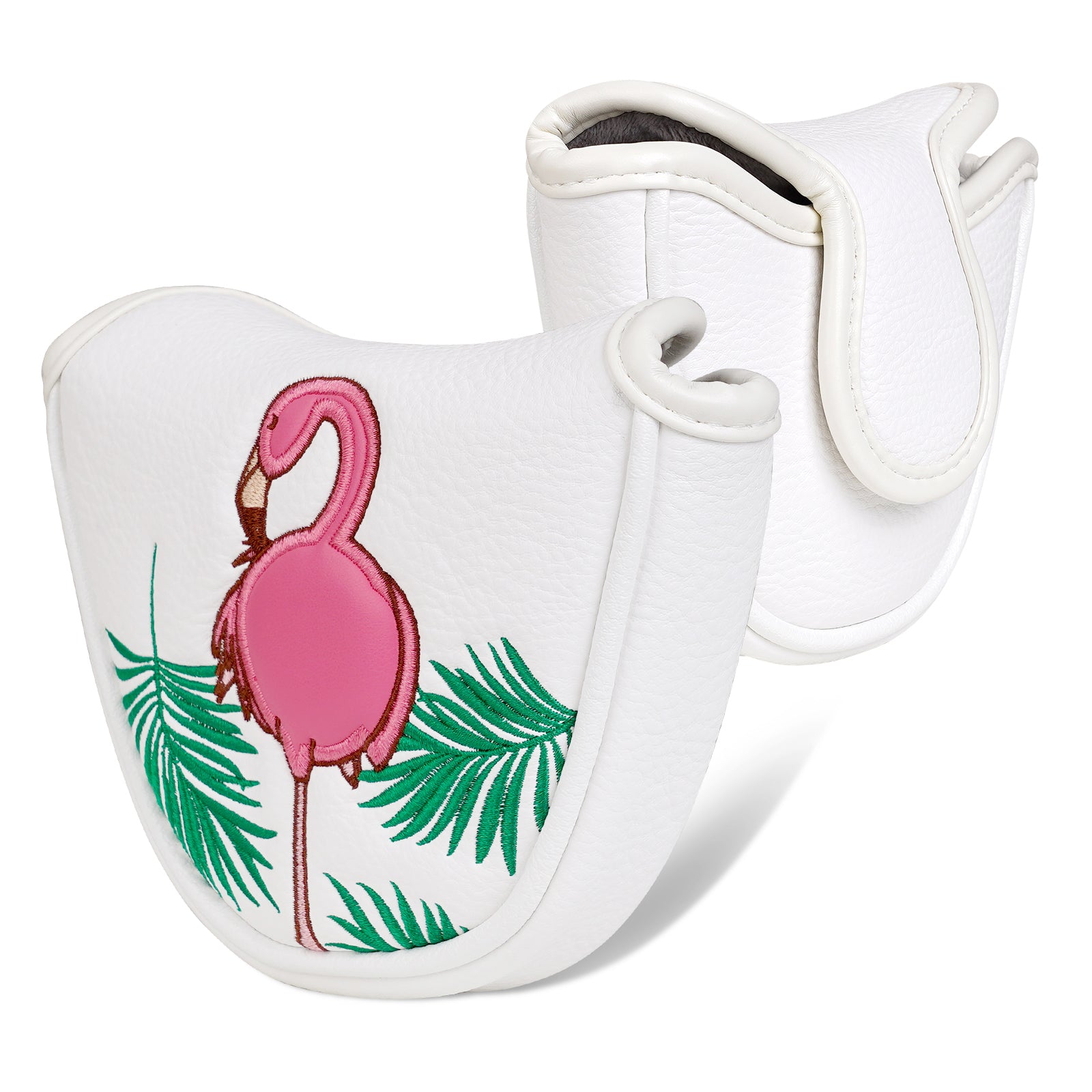 Flamingo White Golf Mallet Putter Head Cover