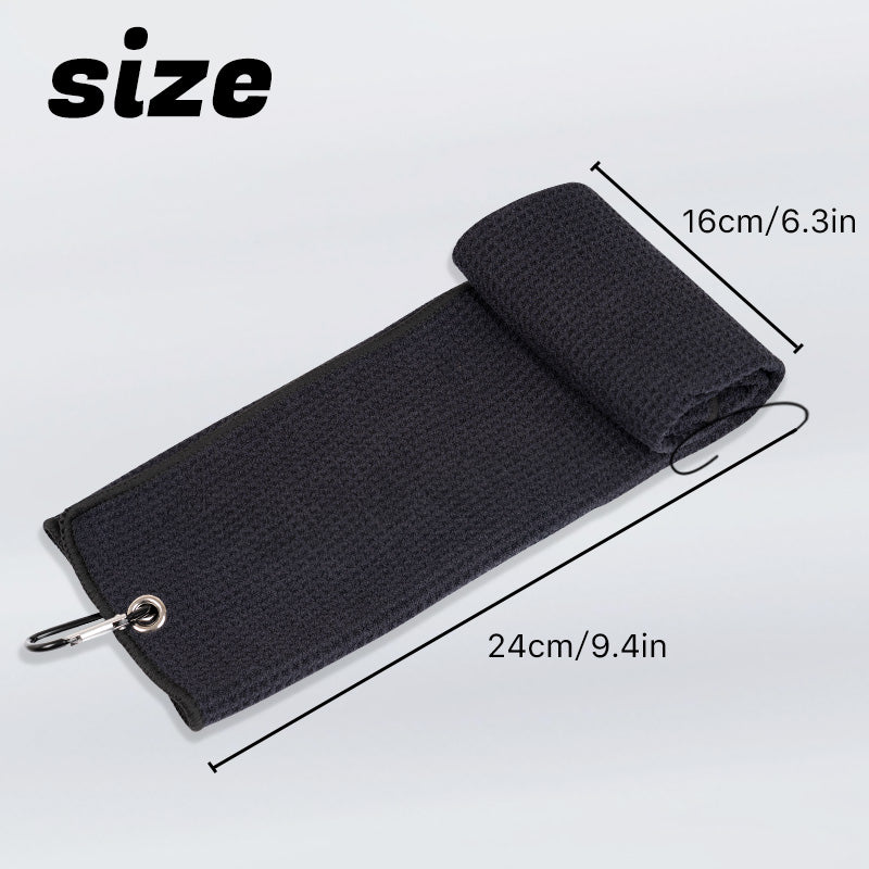 Personalized Golf Waffle Microfiber Tri-Fold Towel 16“ x 24” With Logo and Name