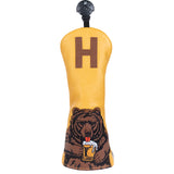 Dark Yellow Brown Bear Golf Headcover Set
