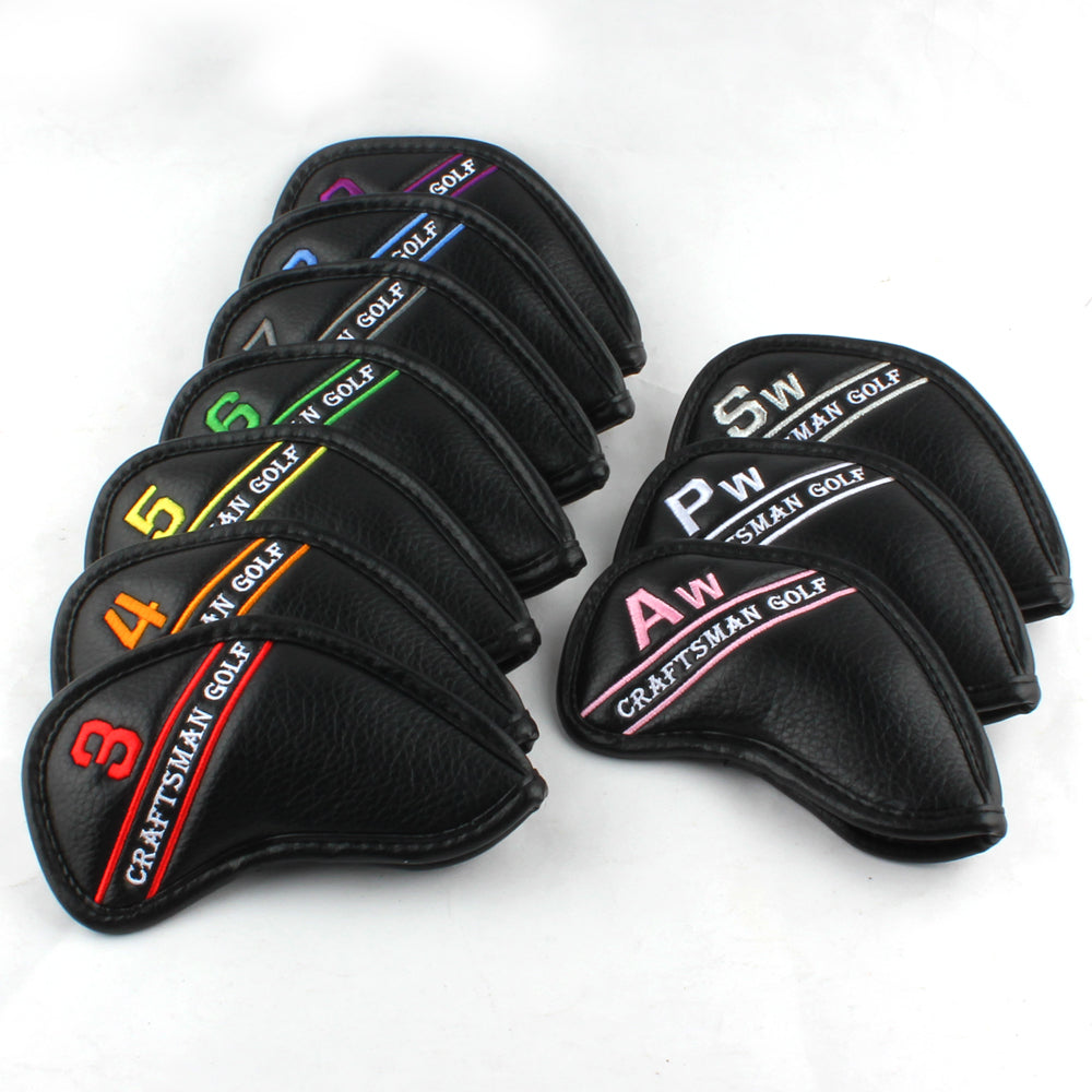 Colorful Embroidery Number Iron Headcover Set