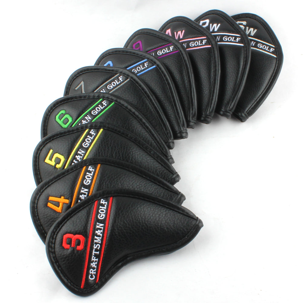 Colorful Embroidery Number Iron Headcover Set