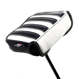 Black white Strips Single Ear Square Putter Head Cover