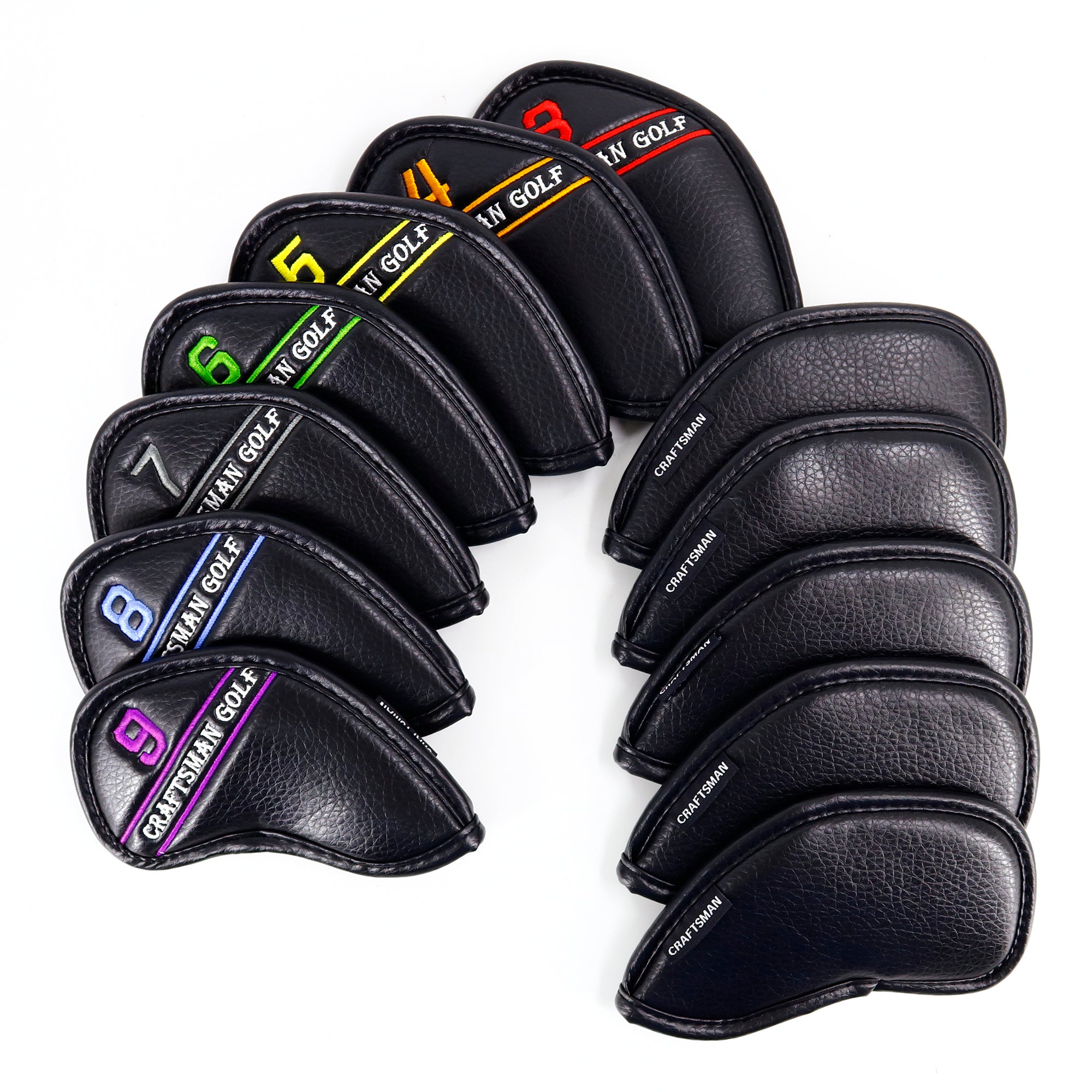 Colorful Embroidery Number Iron Headcover Set