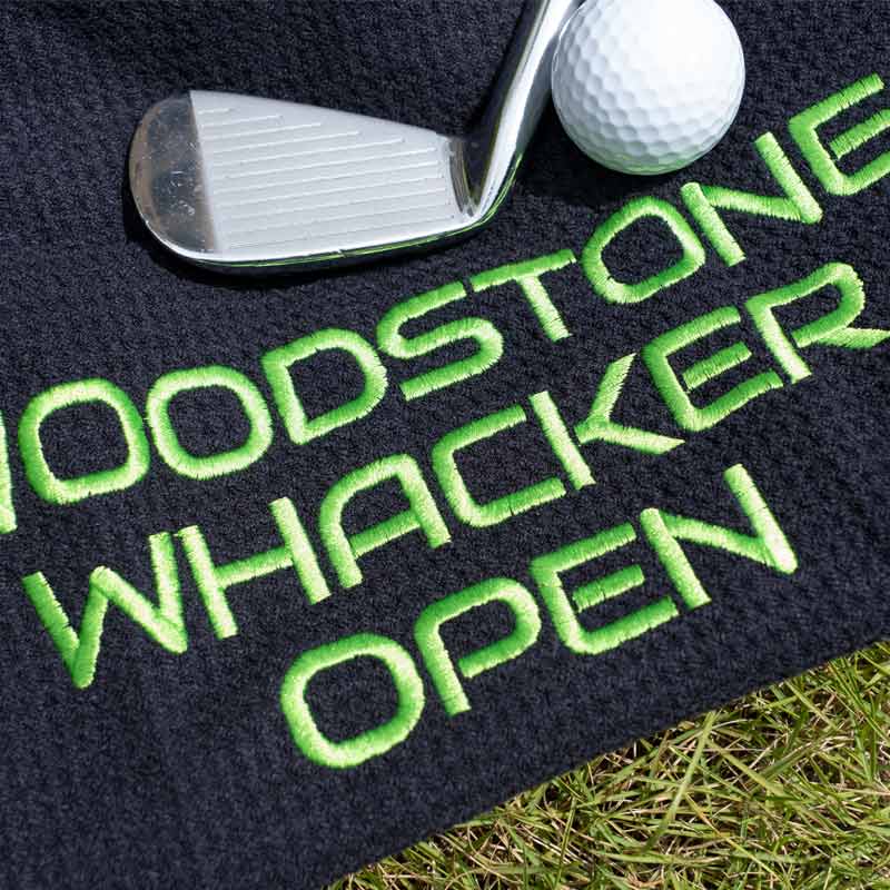 Personalized Golf Waffle Microfiber Tri-Fold Towel 16“ x 24” With Logo and Name-CraftsmanGolf