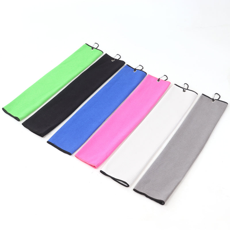 Personalized Golf Waffle Microfiber Tri-Fold Towel 16“ x 24” With Logo and Name