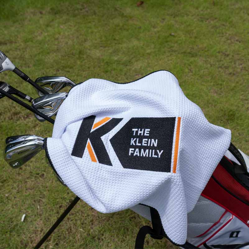 Personalized Golf Waffle Microfiber Tri-Fold Towel 16“ x 24” With Logo and Name-CraftsmanGolf